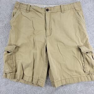 Aeropostale Mens Shorts 40 Tan Utility Cargo Pockets Flap Pockets Casual Outdoor